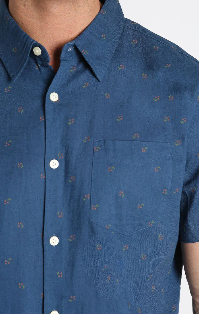 Linen Blend Short Sleeve Shirt