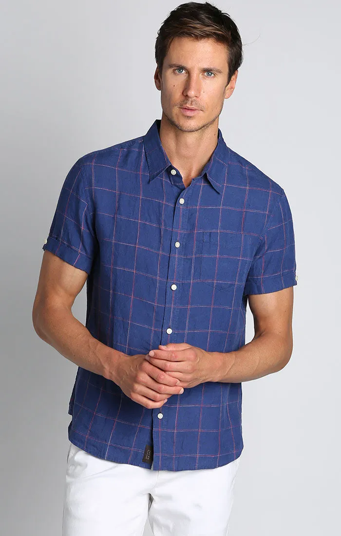 Linen Blend Short Sleeve Shirt
