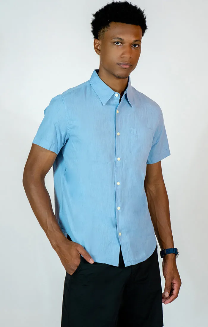 Linen Blend Short Sleeve Shirt