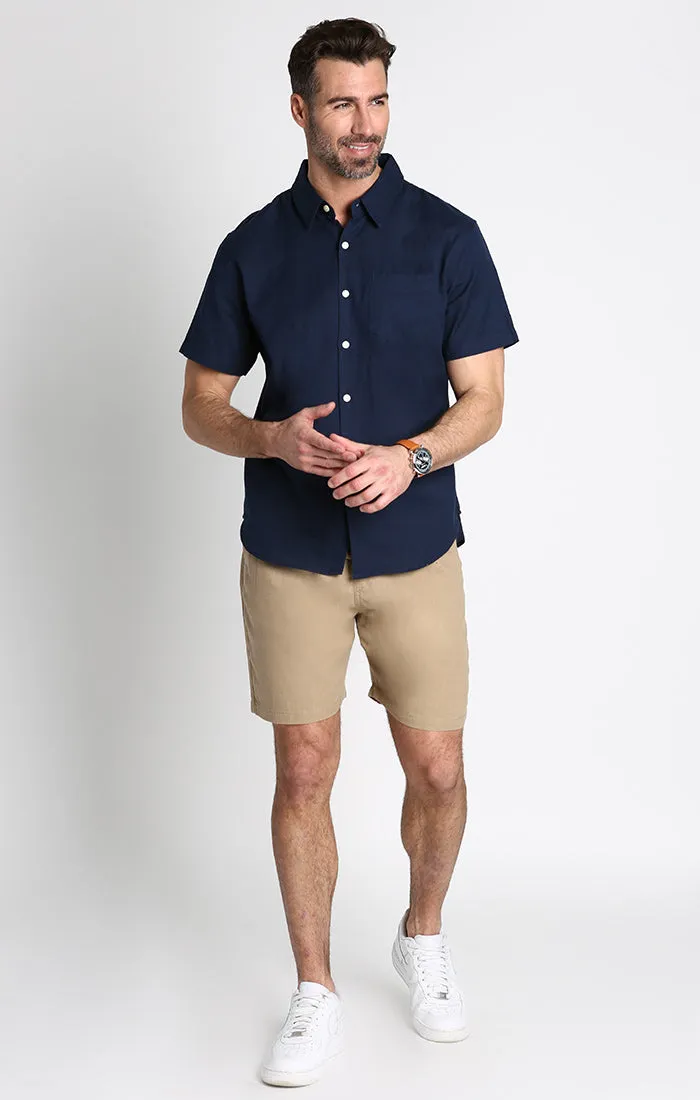 Linen Blend Short Sleeve Shirt