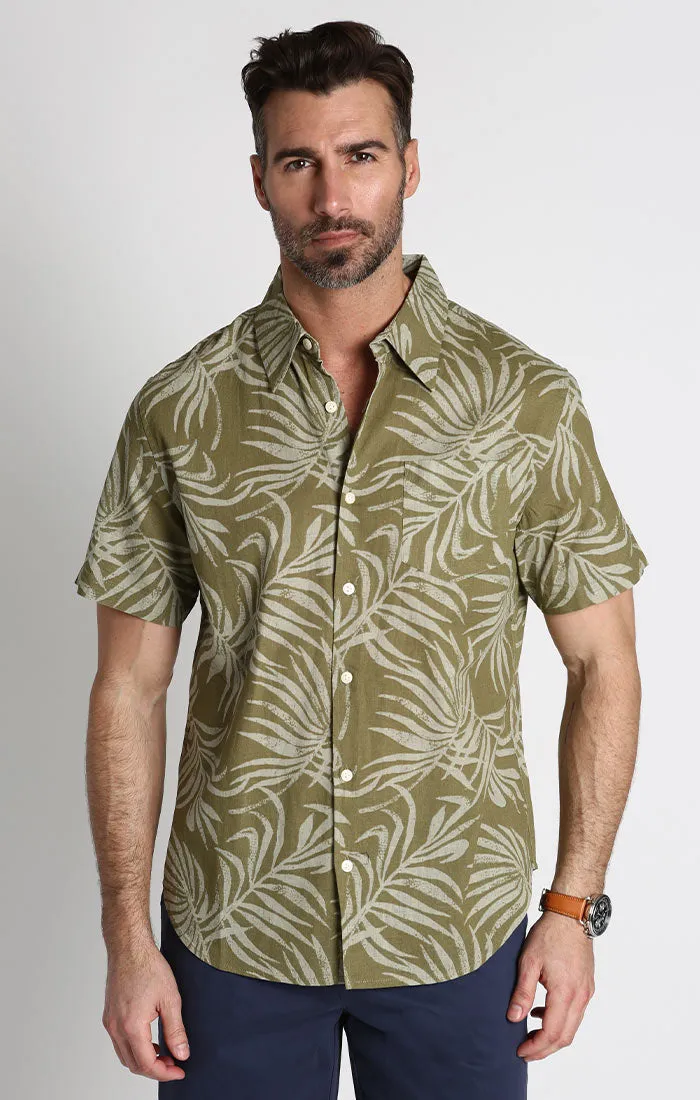 Linen Blend Short Sleeve Shirt
