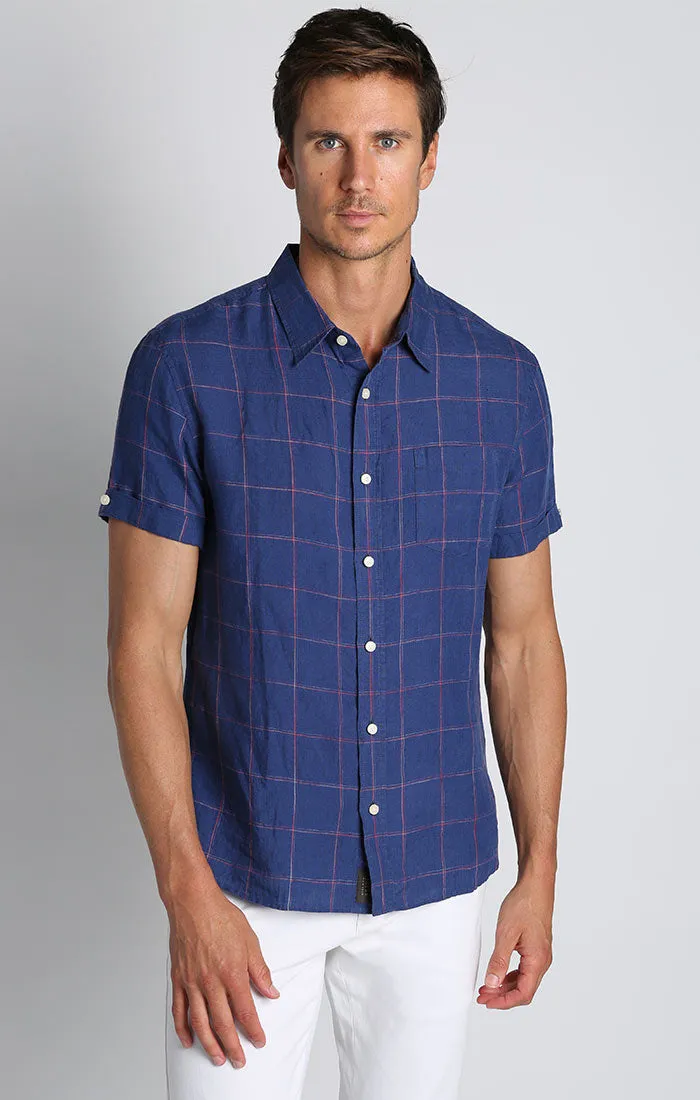 Linen Blend Short Sleeve Shirt