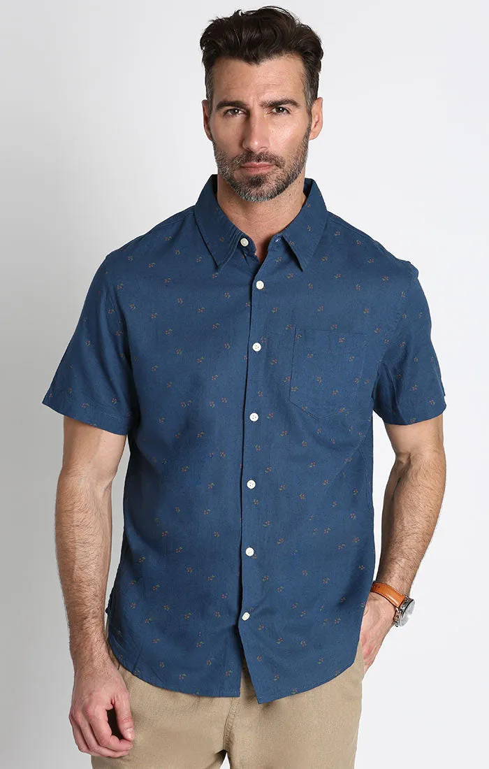 Linen Blend Short Sleeve Shirt