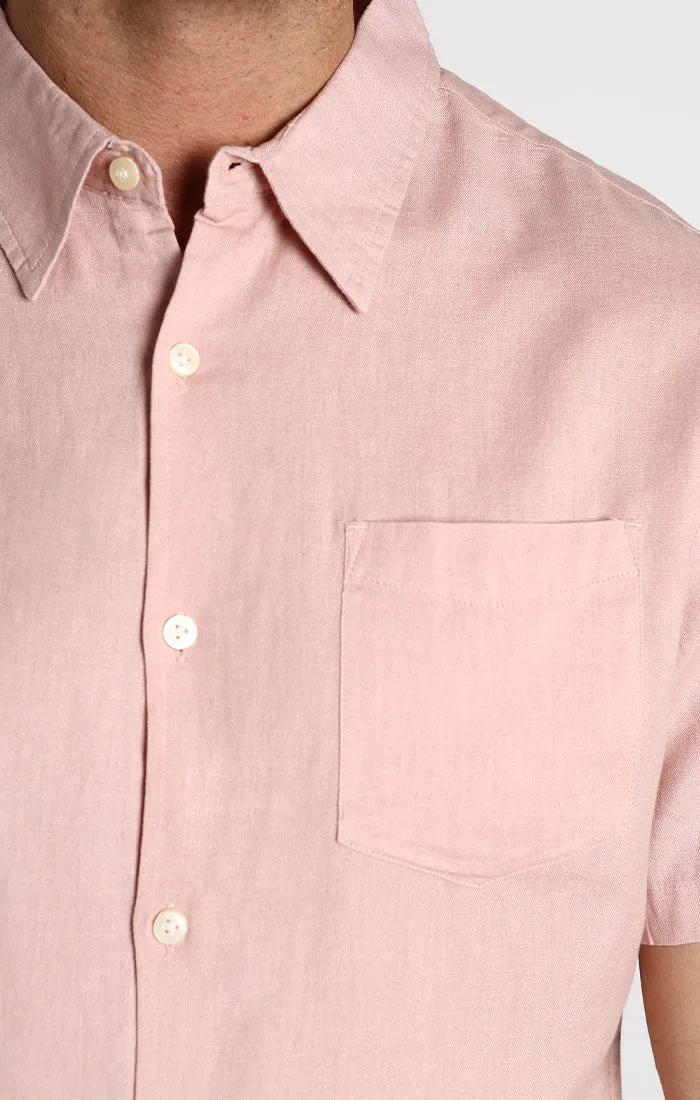 Linen Blend Short Sleeve Shirt