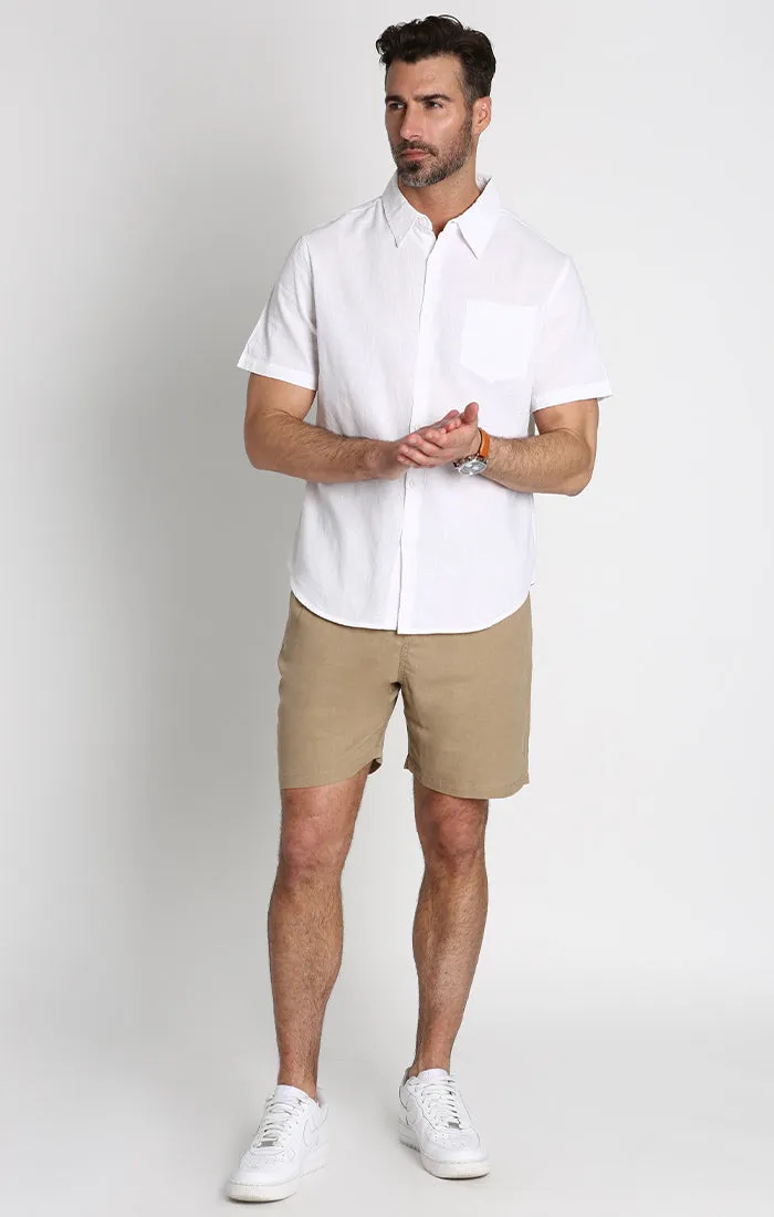 Linen Blend Short Sleeve Shirt