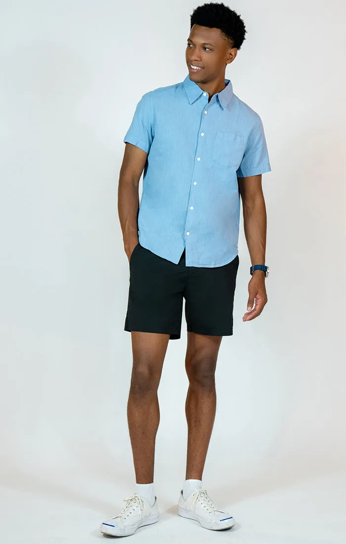 Linen Blend Short Sleeve Shirt