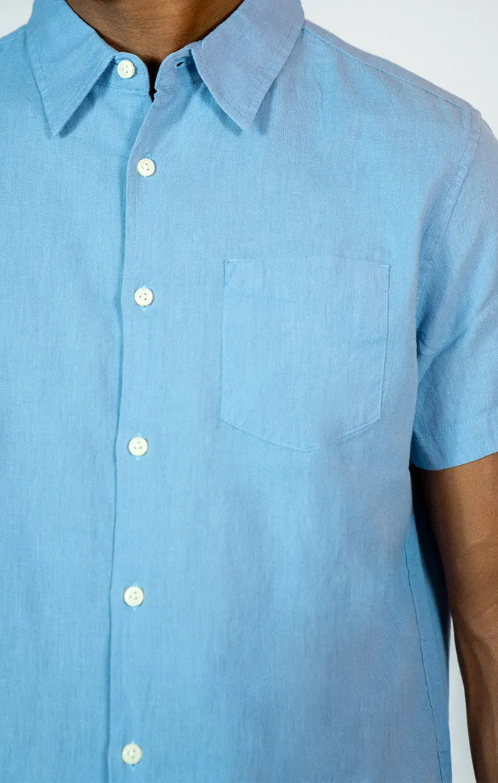 Linen Blend Short Sleeve Shirt