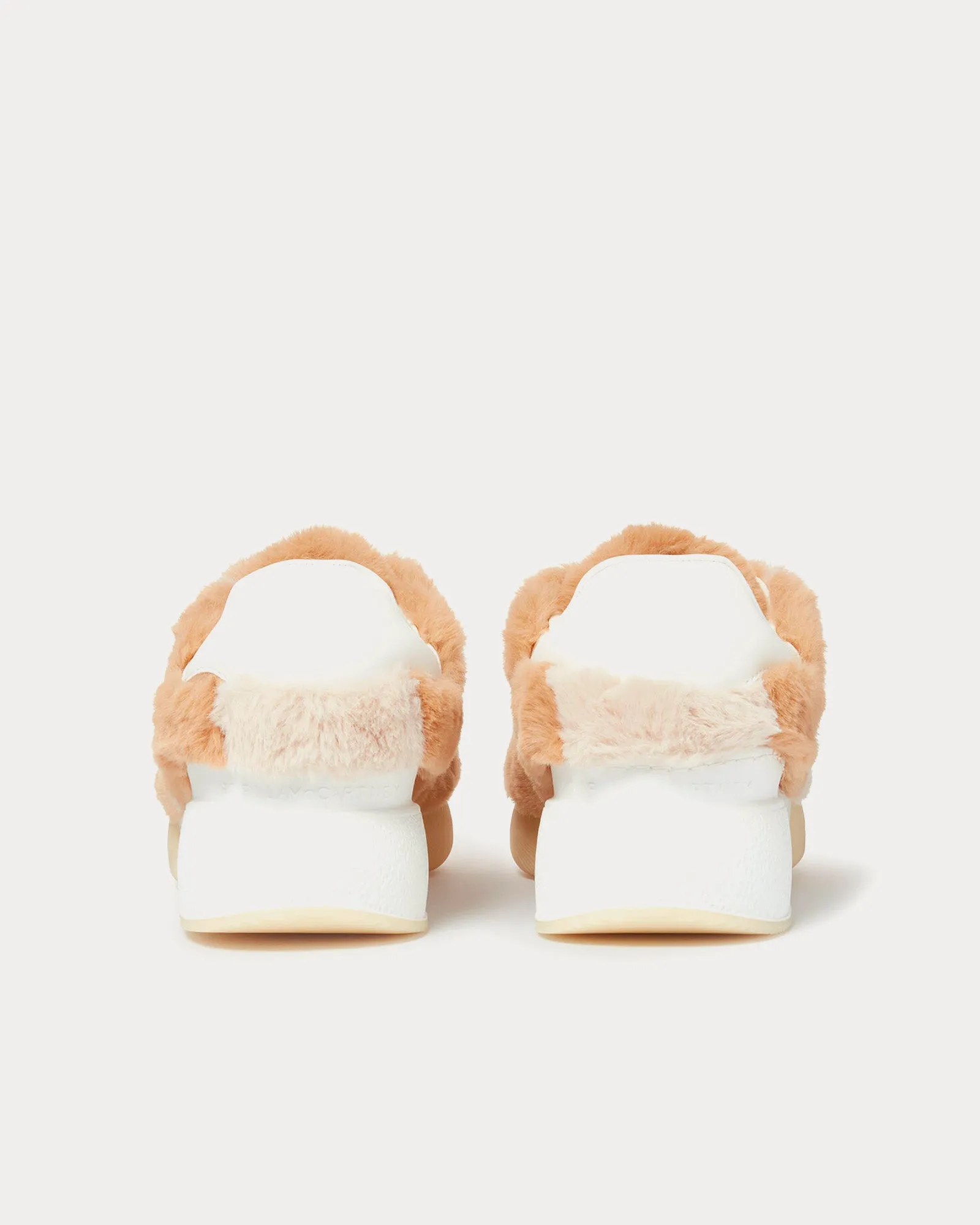 Loop Shaggy Lace-Up Beige Low Top Sneakers