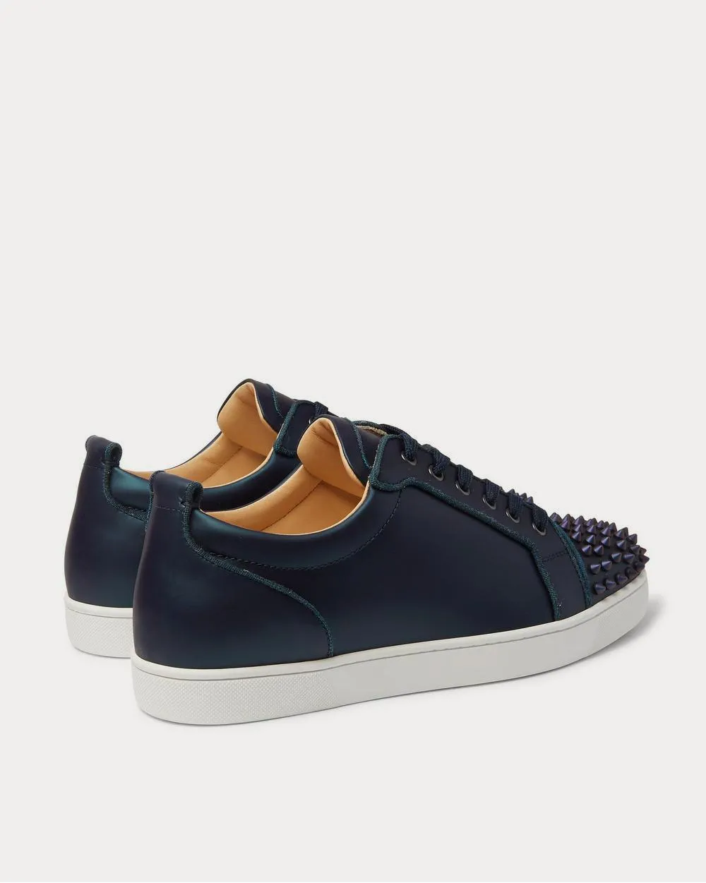 Louis Junior Spikes Cap-Toe Iridescent Leather  Blue low top sneakers