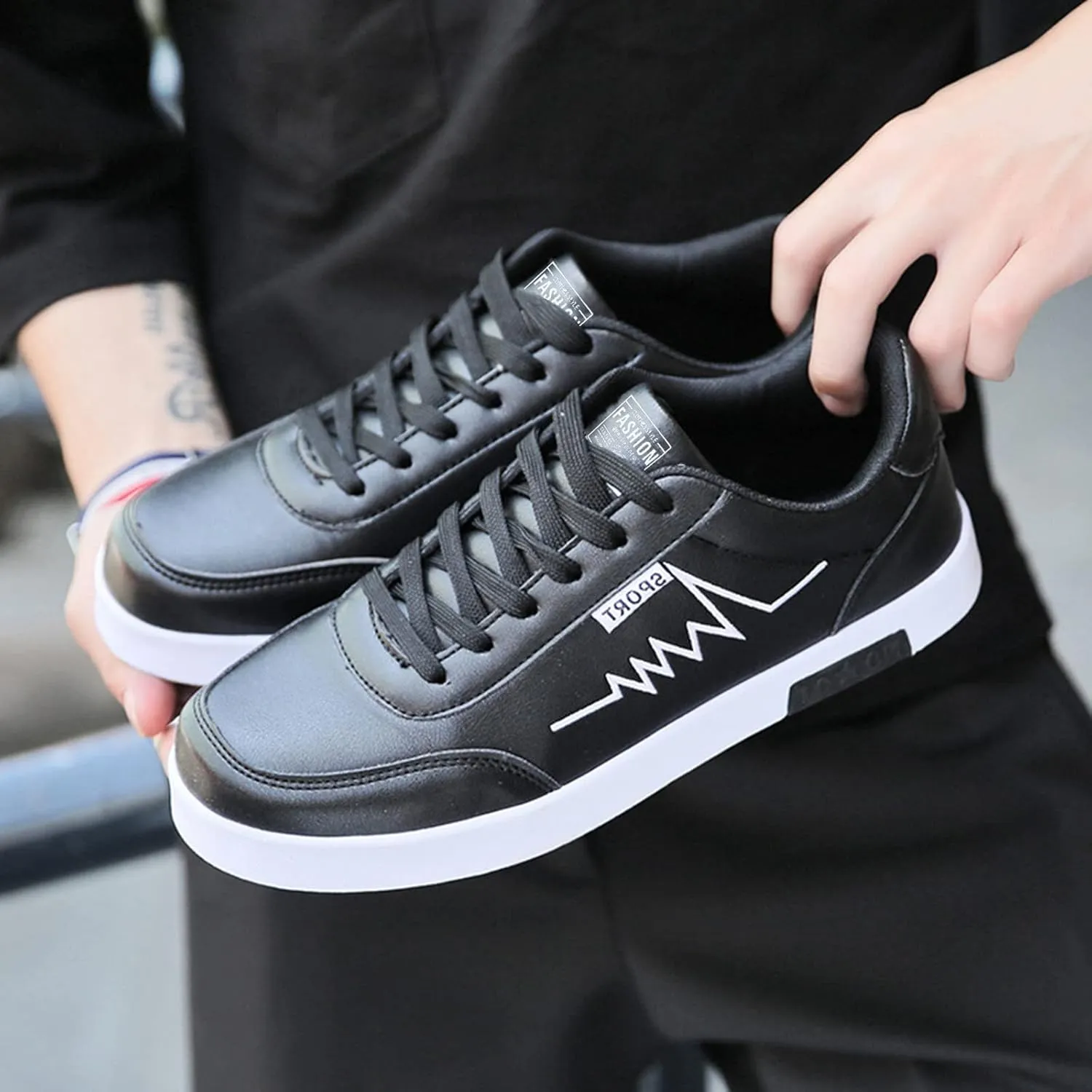Men's Non Slip Barefoot Minimalist Shoes Comfortable Breathable Lightweight Tennis Shoe Convenient Slip on Shoes