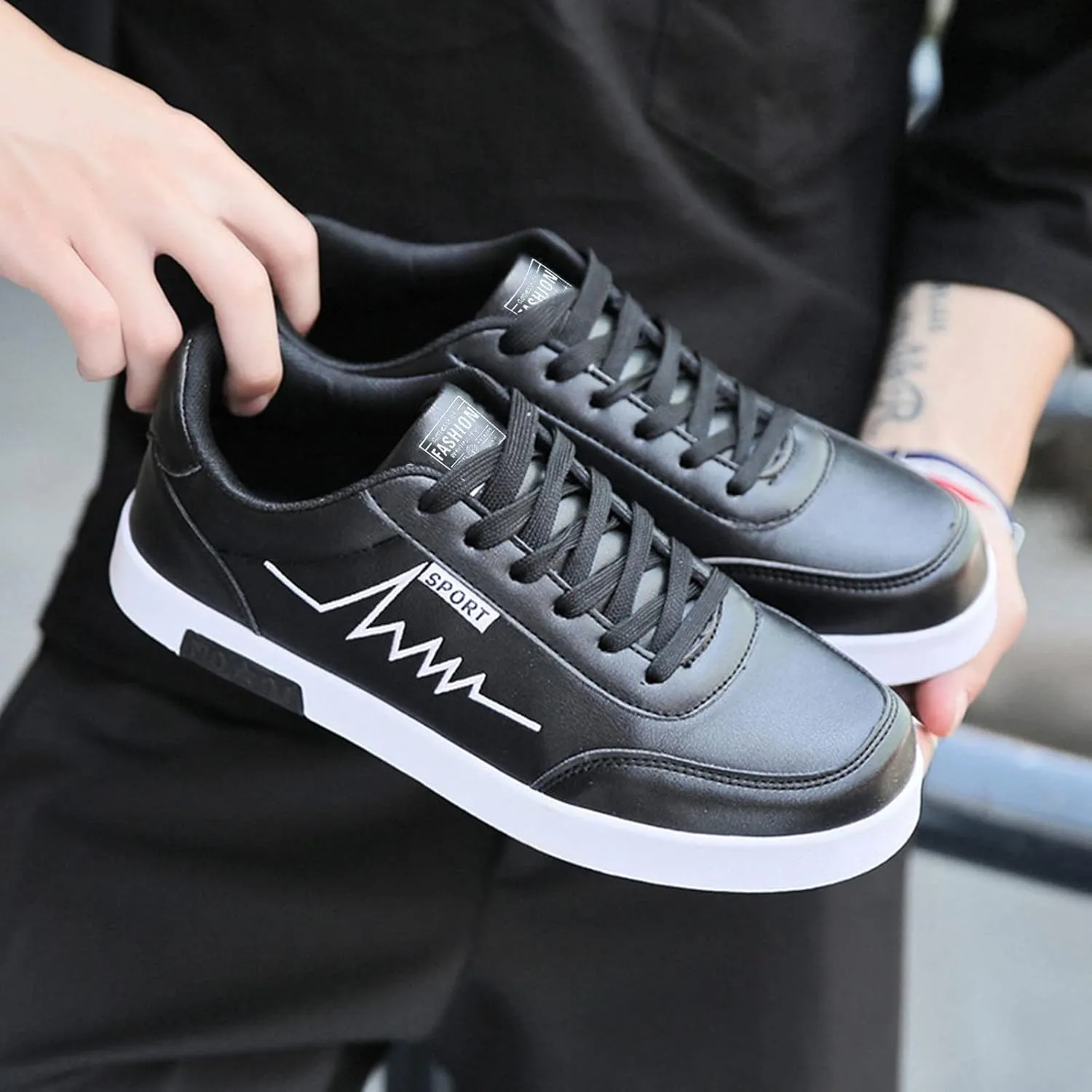 Men's Non Slip Barefoot Minimalist Shoes Comfortable Breathable Lightweight Tennis Shoe Convenient Slip on Shoes
