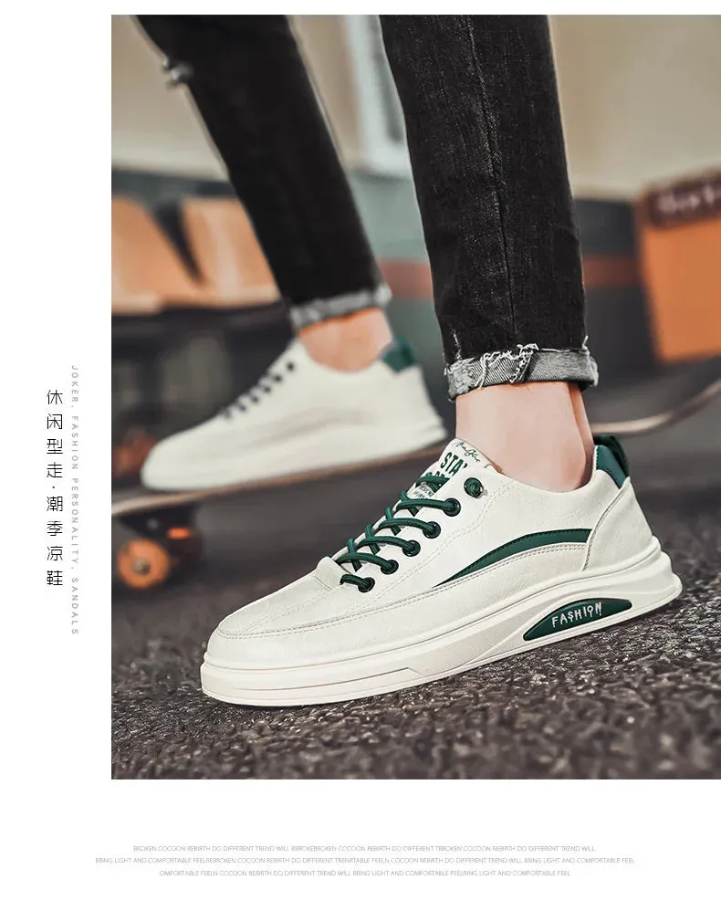 Men's Sneakers Trendy White Lightweight Casual Shoes 2024 Comfortable Slip-on Men Vulcanized Shoes Designer Leather Shoes Tenis