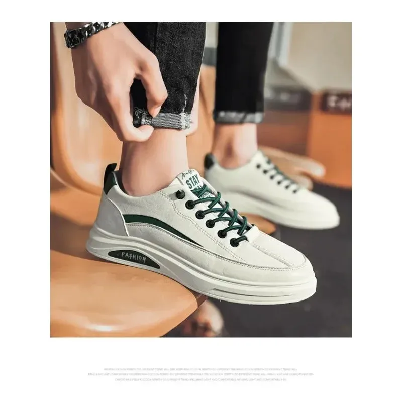 Men's Sneakers Trendy White Lightweight Casual Shoes 2024 Comfortable Slip-on Men Vulcanized Shoes Designer Leather Shoes Tenis