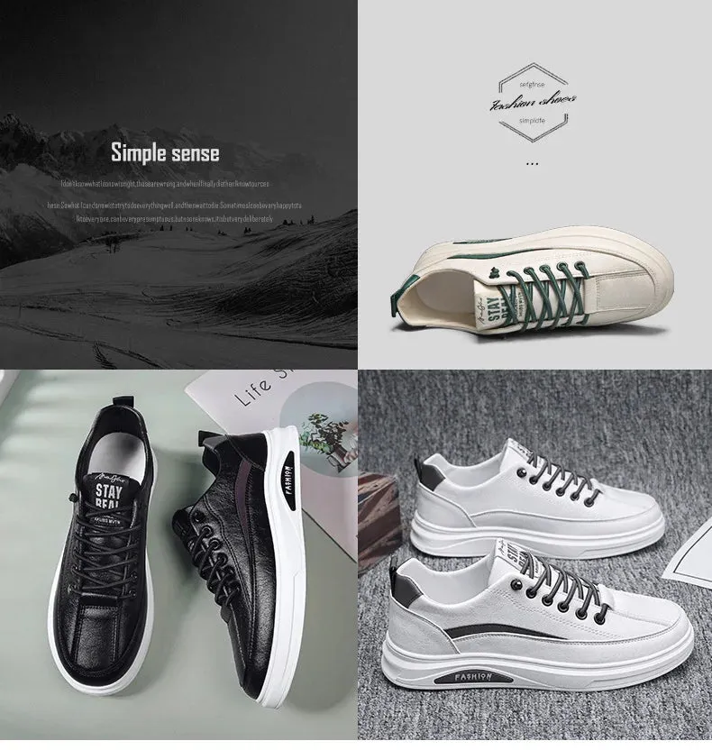Men's Sneakers Trendy White Lightweight Casual Shoes 2024 Comfortable Slip-on Men Vulcanized Shoes Designer Leather Shoes Tenis