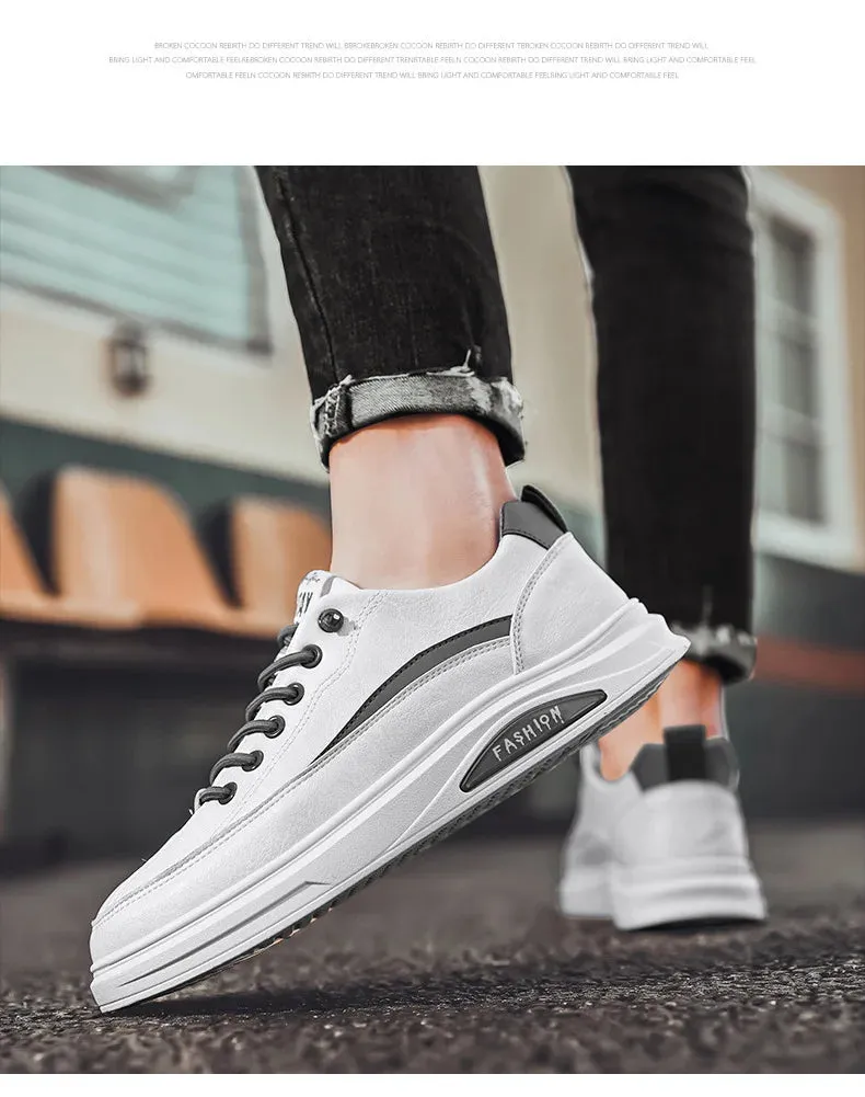 Men's Sneakers Trendy White Lightweight Casual Shoes 2024 Comfortable Slip-on Men Vulcanized Shoes Designer Leather Shoes Tenis