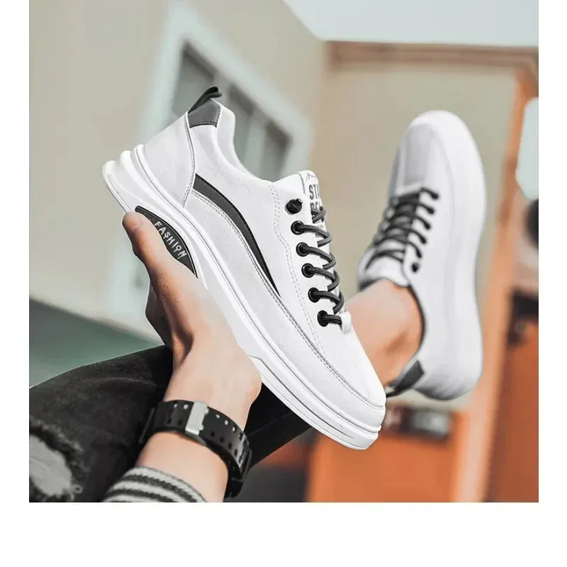 Men's Sneakers Trendy White Lightweight Casual Shoes 2024 Comfortable Slip-on Men Vulcanized Shoes Designer Leather Shoes Tenis