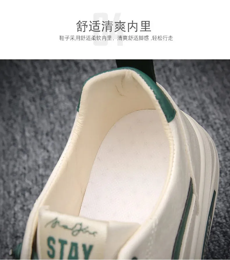 Men's Sneakers Trendy White Lightweight Casual Shoes 2024 Comfortable Slip-on Men Vulcanized Shoes Designer Leather Shoes Tenis