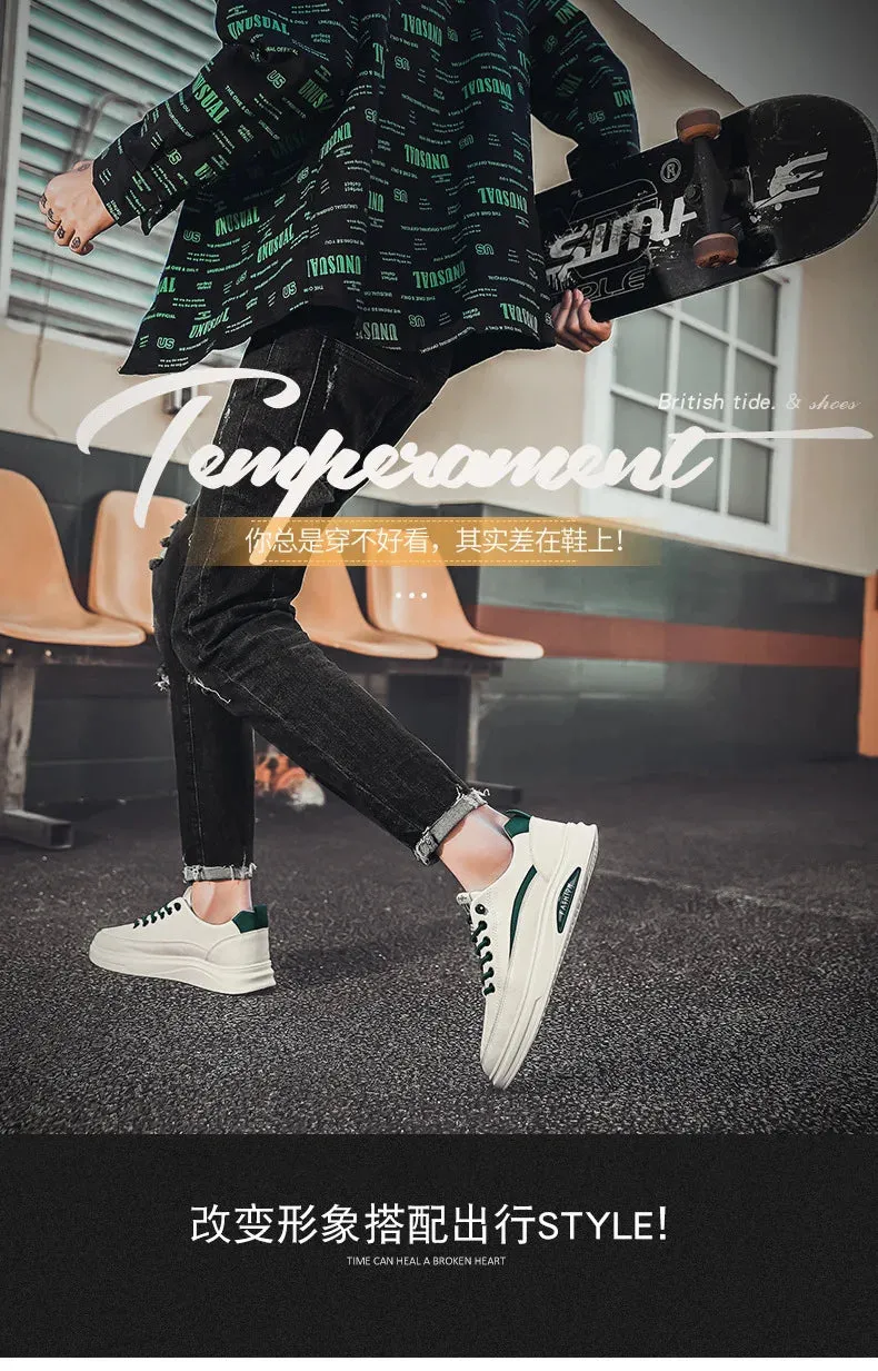 Men's Sneakers Trendy White Lightweight Casual Shoes 2024 Comfortable Slip-on Men Vulcanized Shoes Designer Leather Shoes Tenis