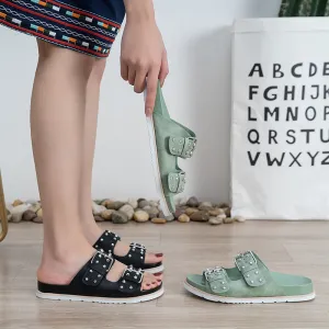 Nanccy Belt Buckle Flat Versatile Women Sandals