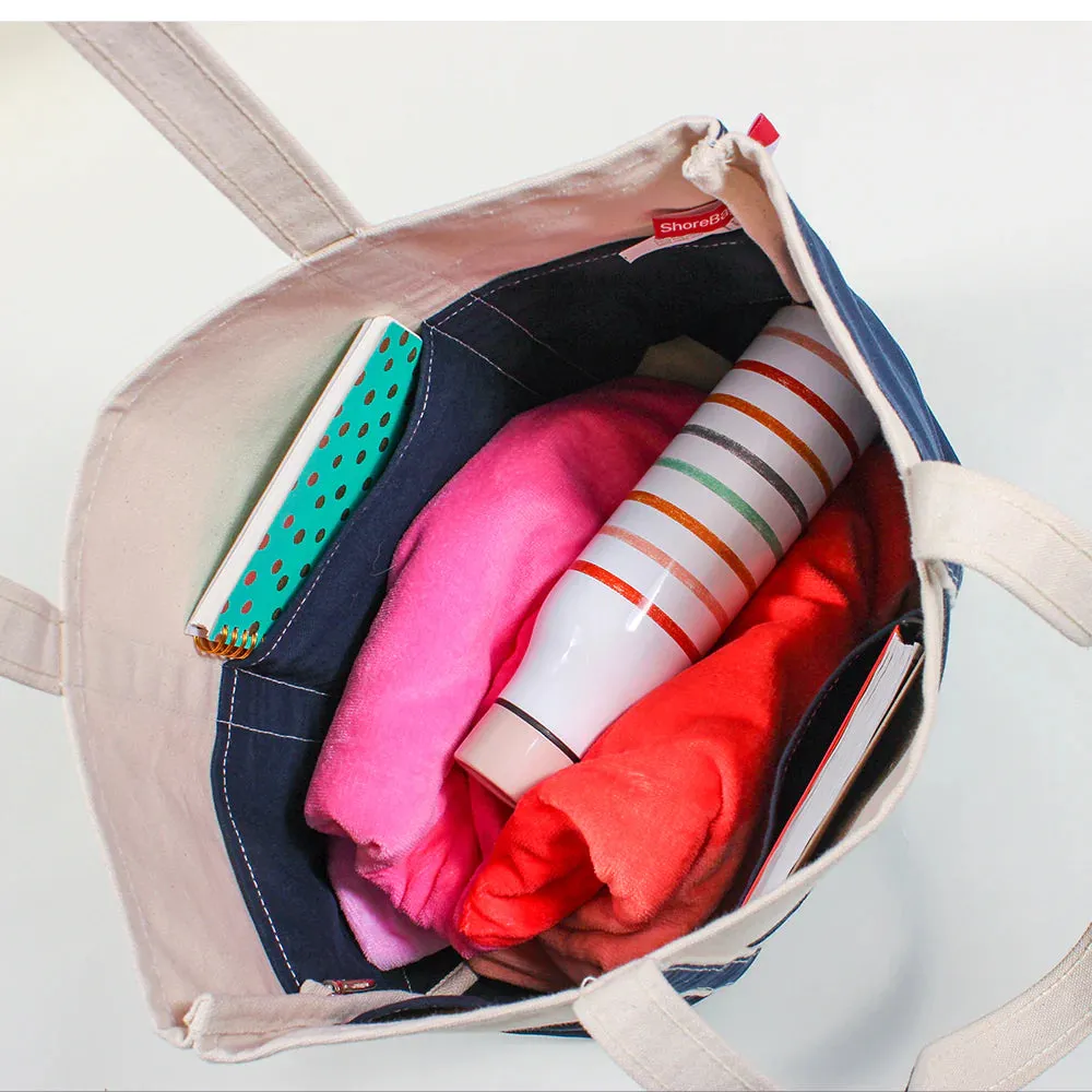 Navy Classic Canvas Medium Tote Bag