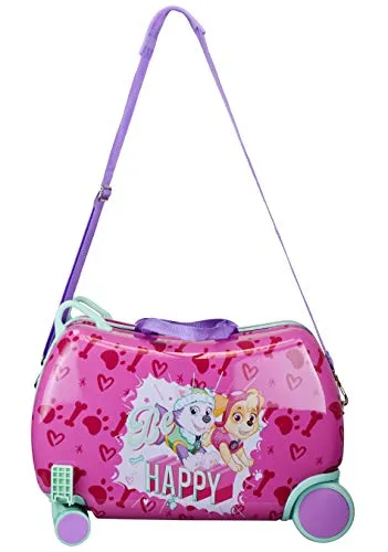 Nickelodeon Paw Patrol Boys - Girls Carry On Luggage 20" Kids Ride-On Trunky Suitcase (GIRL MULTI)