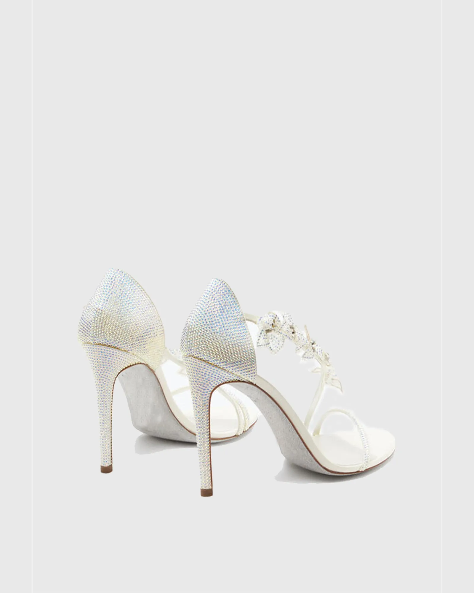 Olimpia Rhinestone Flower Sandals In White