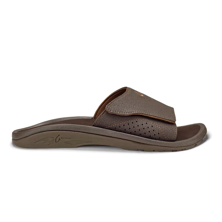 Olukai Nalu Slide Dark Java Men’s Versatile Slide Sandals