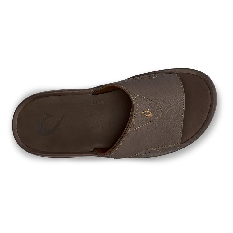 Olukai Nalu Slide Dark Java Men’s Versatile Slide Sandals