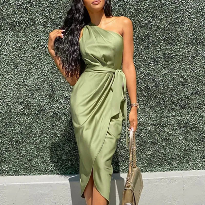 one shoulder bodycon dress