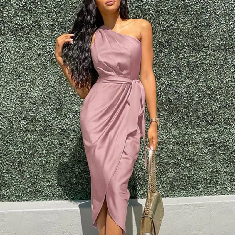 one shoulder bodycon dress