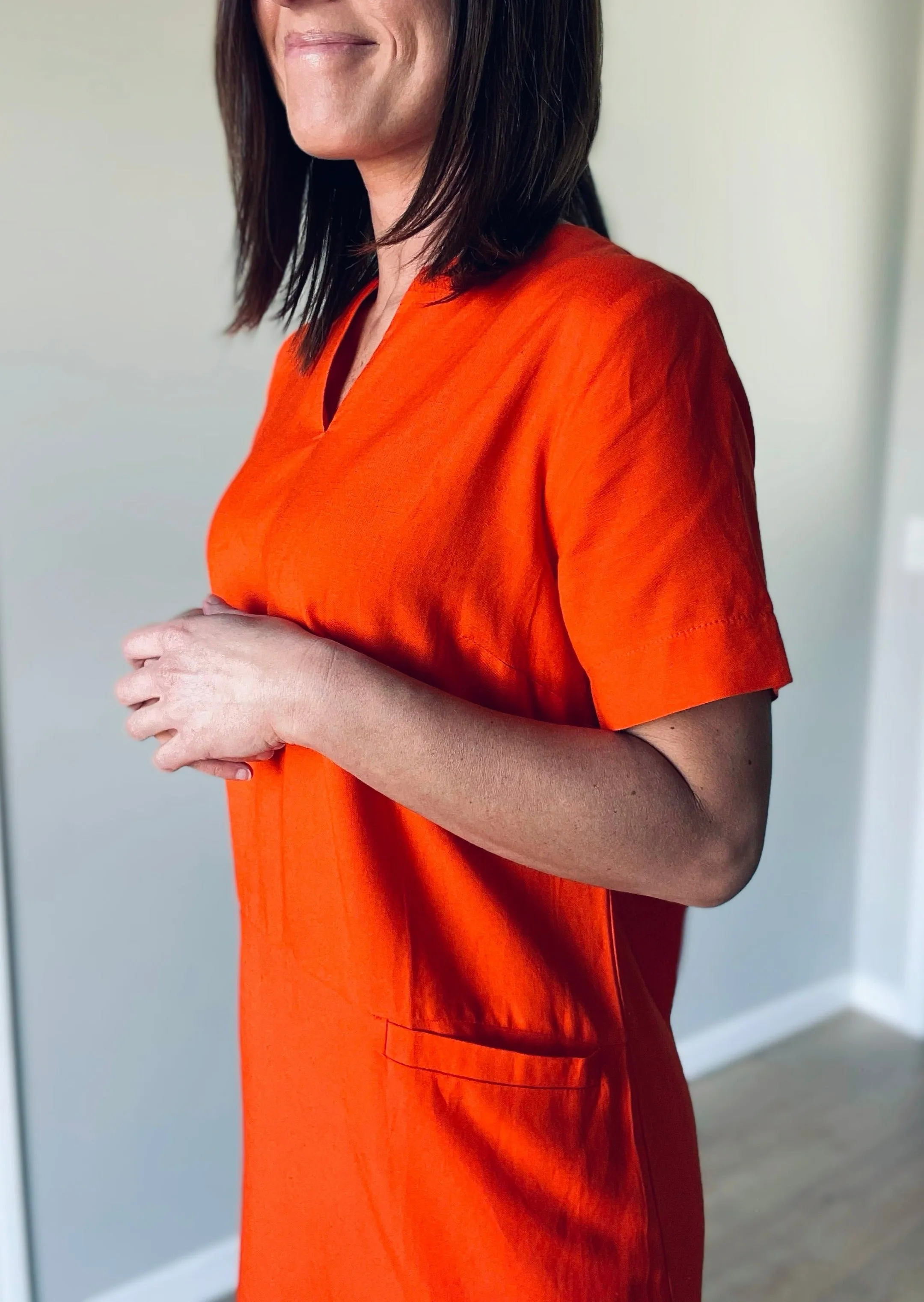 Orange Shift Dress