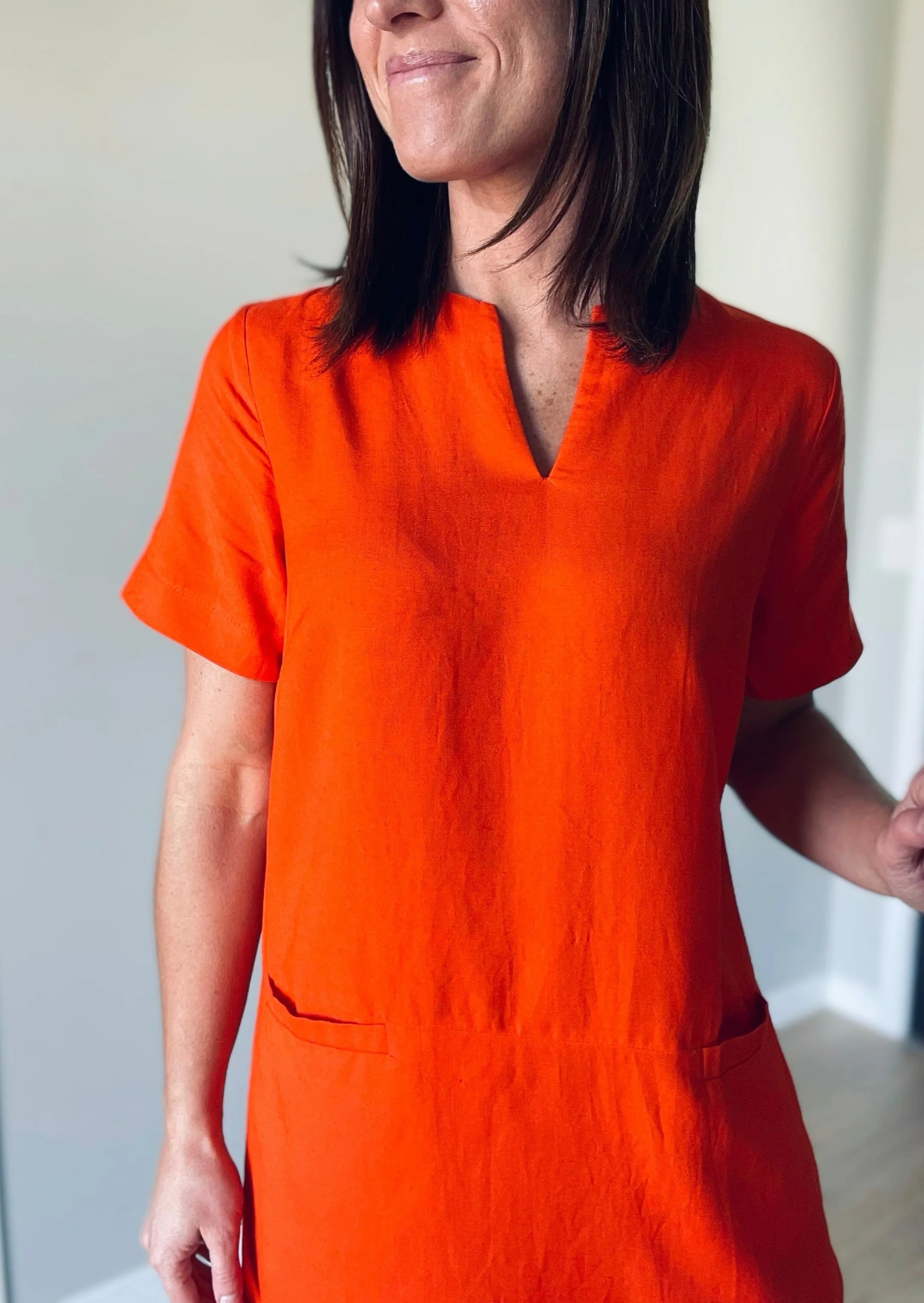 Orange Shift Dress