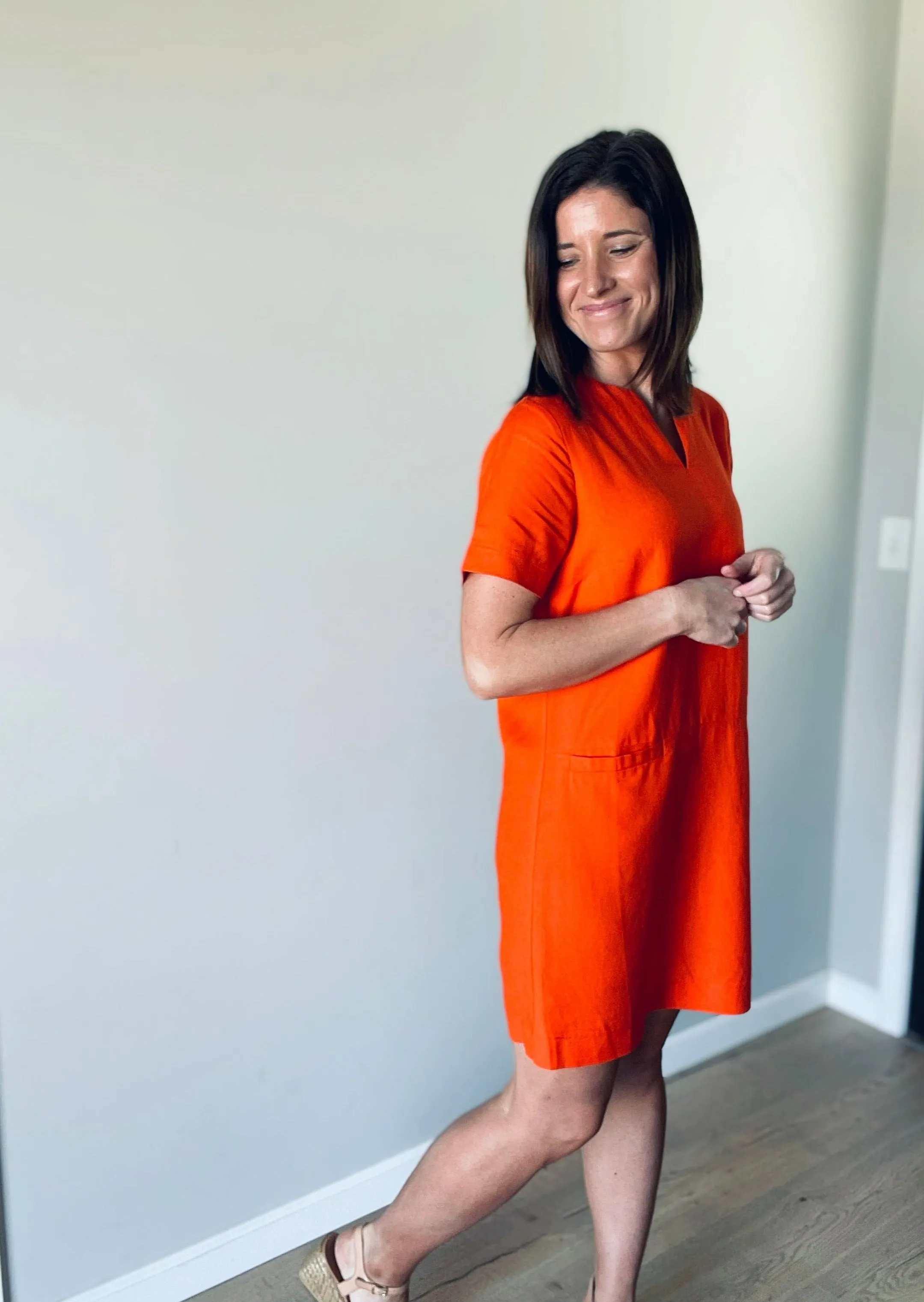 Orange Shift Dress
