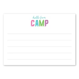 Pink Camp Stationery with Lines - 5x7 Card