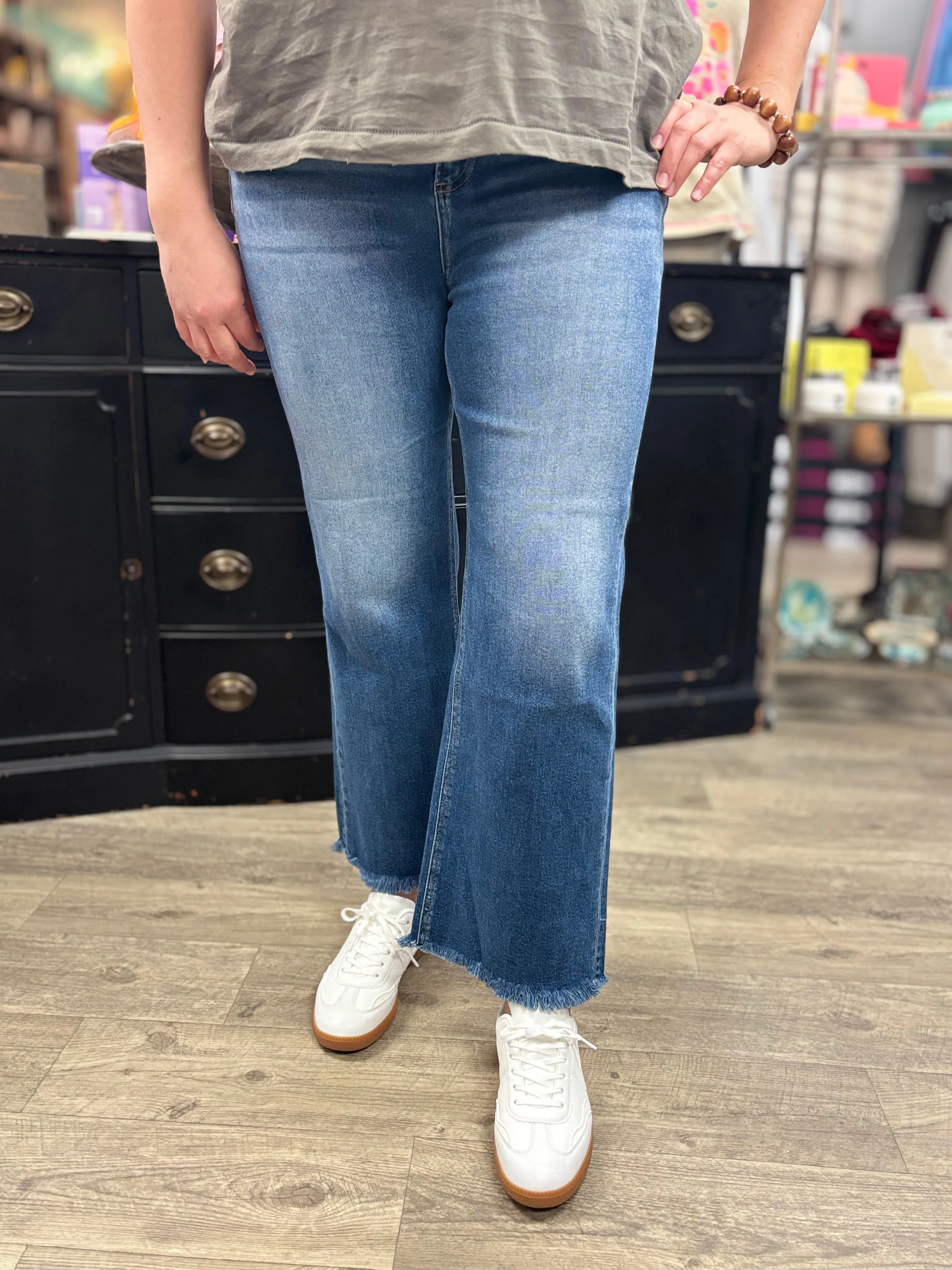 Risen Ready or Not High Rise Crop Straight Jeans