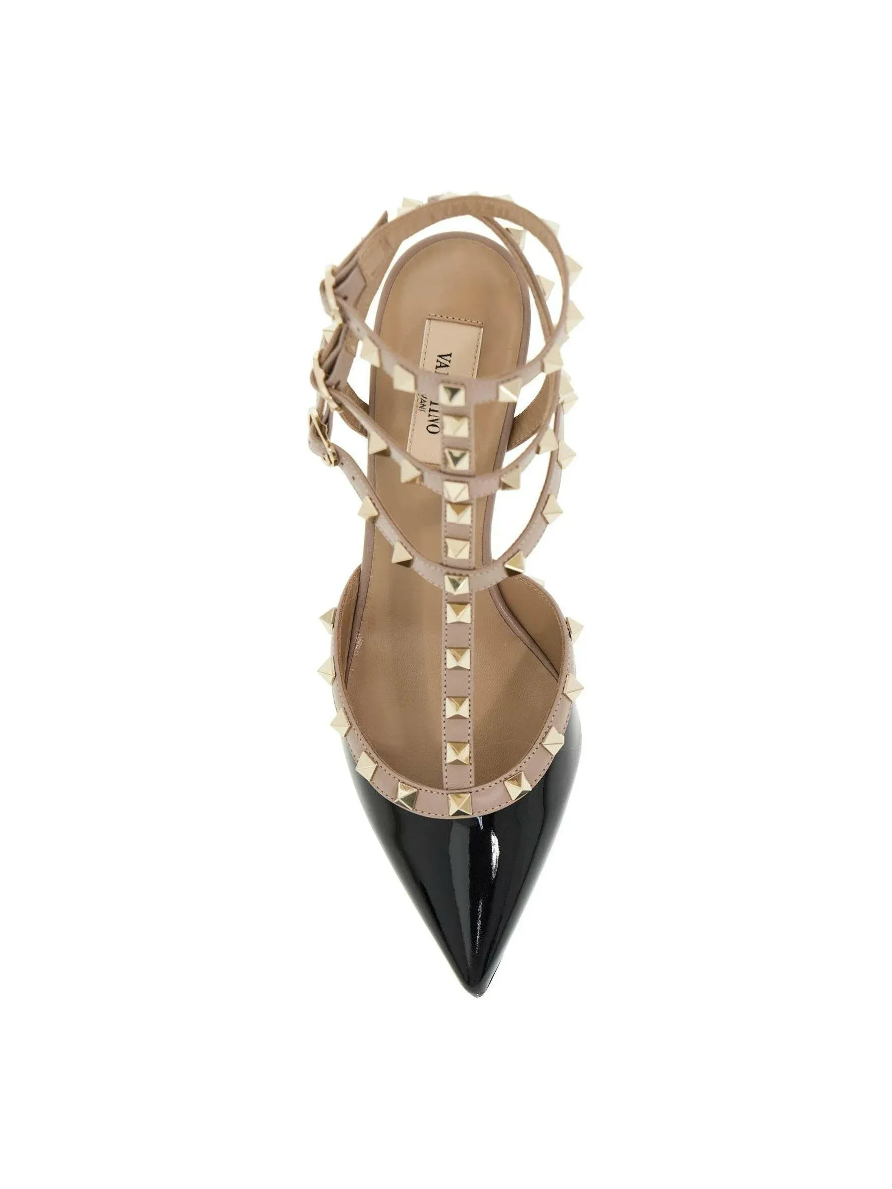 Rockstud Caged Leather Slingback Pumps
