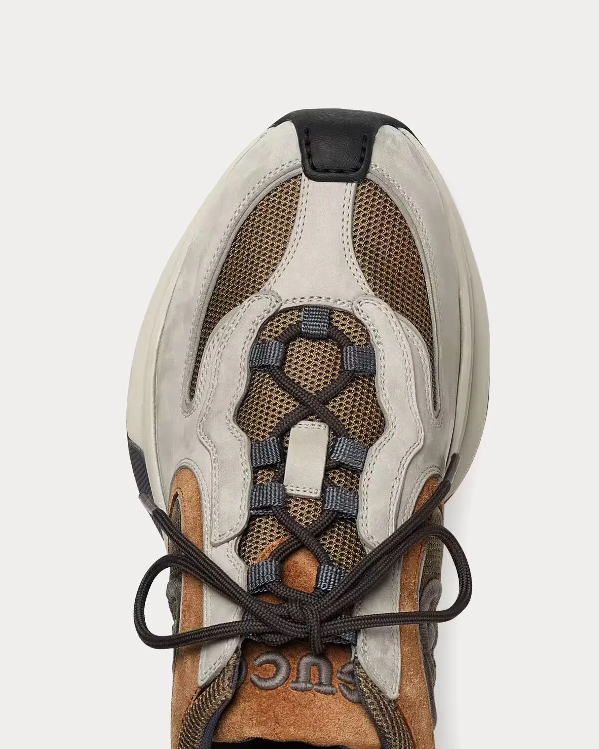 Run Suede Light Grey / Brown Low Top Sneakers