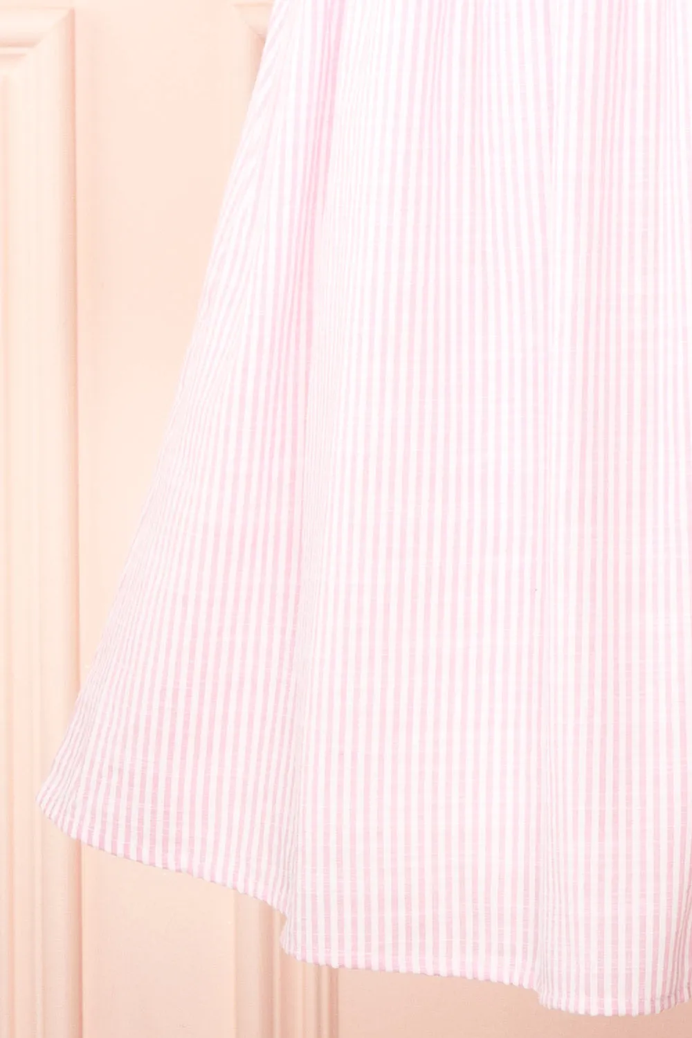 Siva | Striped Short Dress w/ Bow Straps