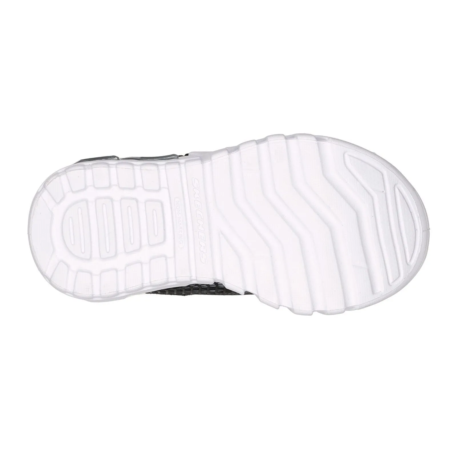 Skechers 400137N Flex Glow Elite Vorlo Boys Black And Silver Synthetic Touch Fastening Trainers