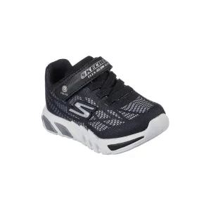 Skechers 400137N Flex Glow Elite Vorlo Boys Black And Silver Synthetic Touch Fastening Trainers