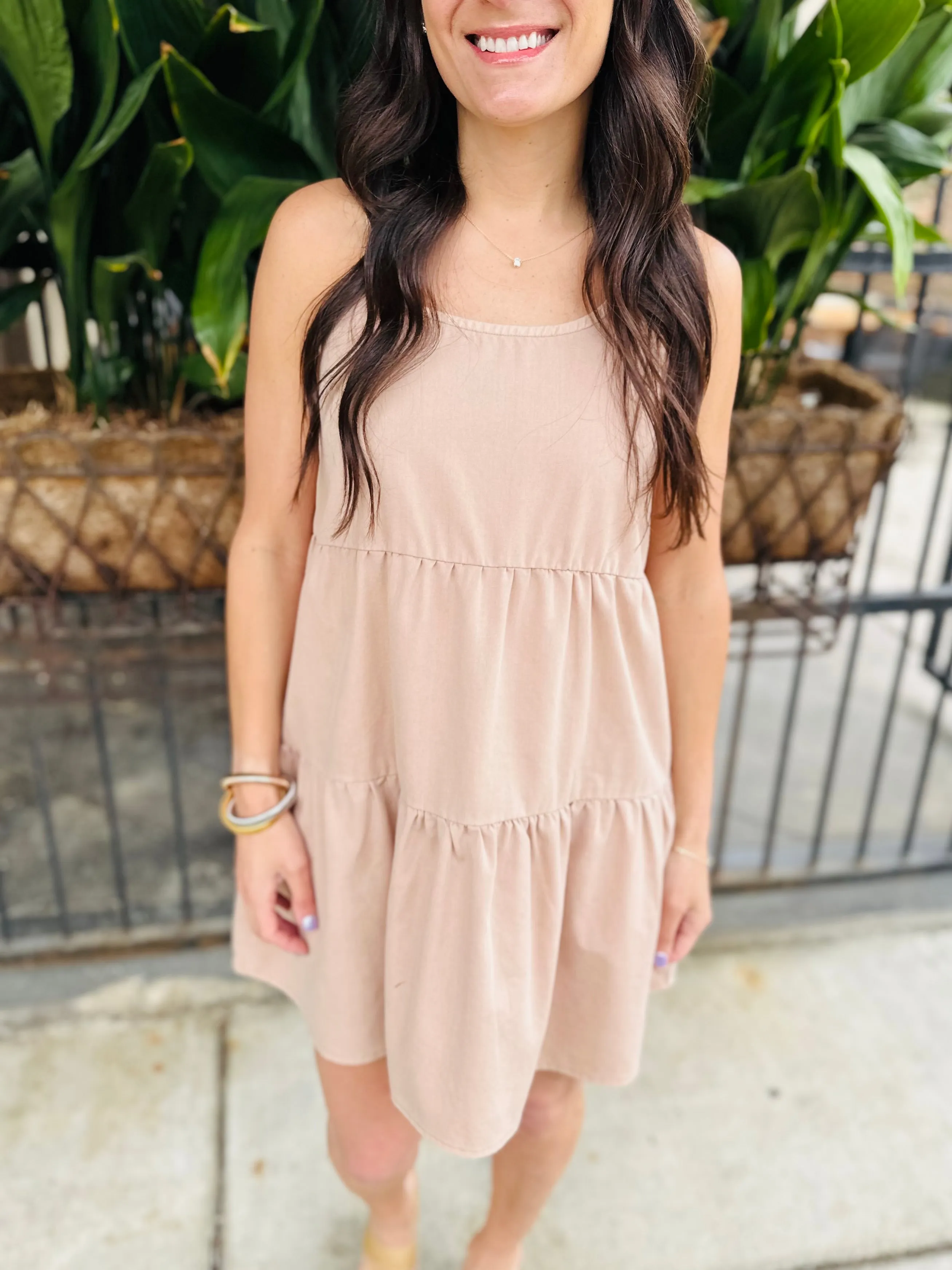 Stafford Summer Mini Dress- Dark Taupe