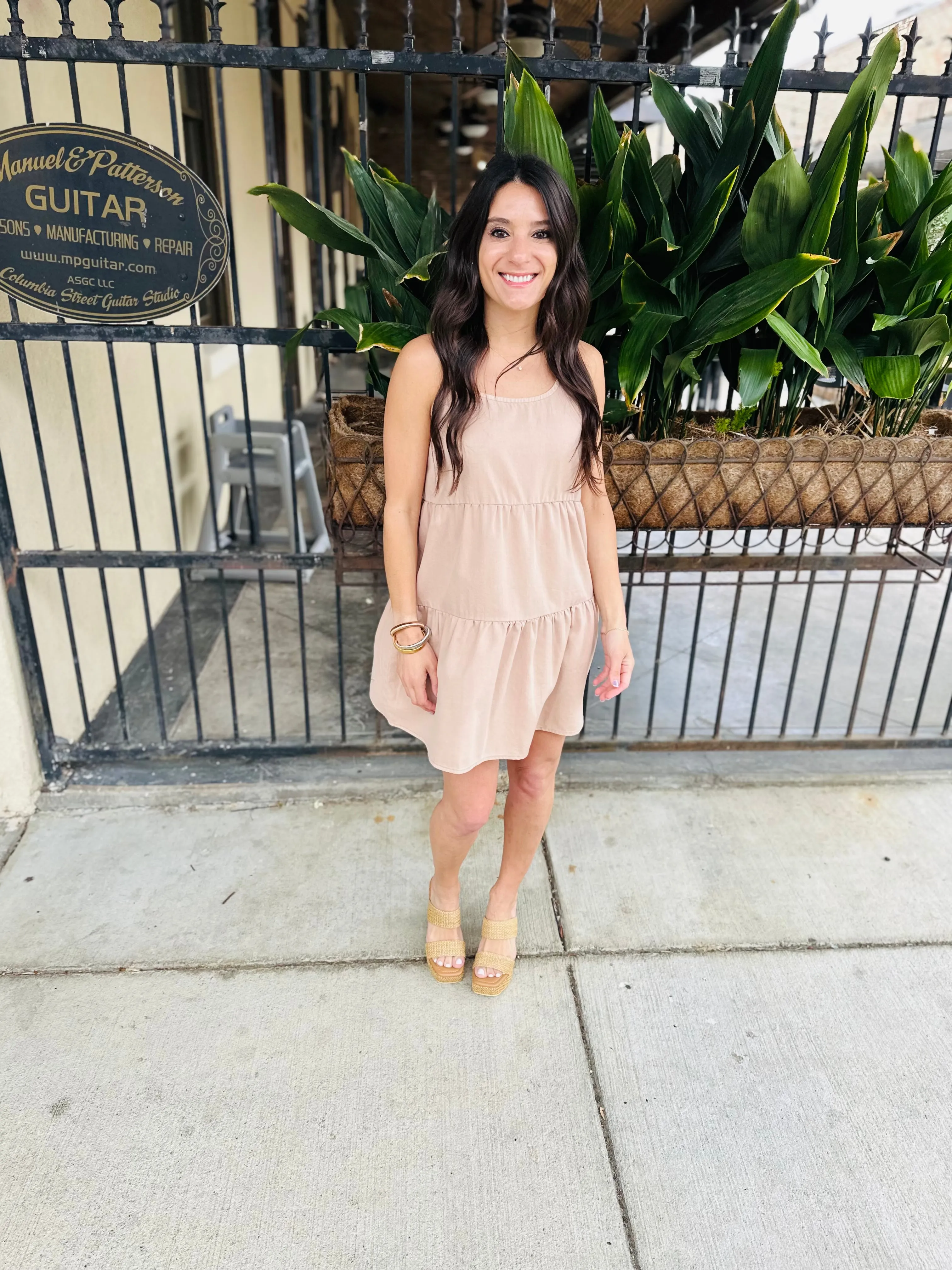 Stafford Summer Mini Dress- Dark Taupe