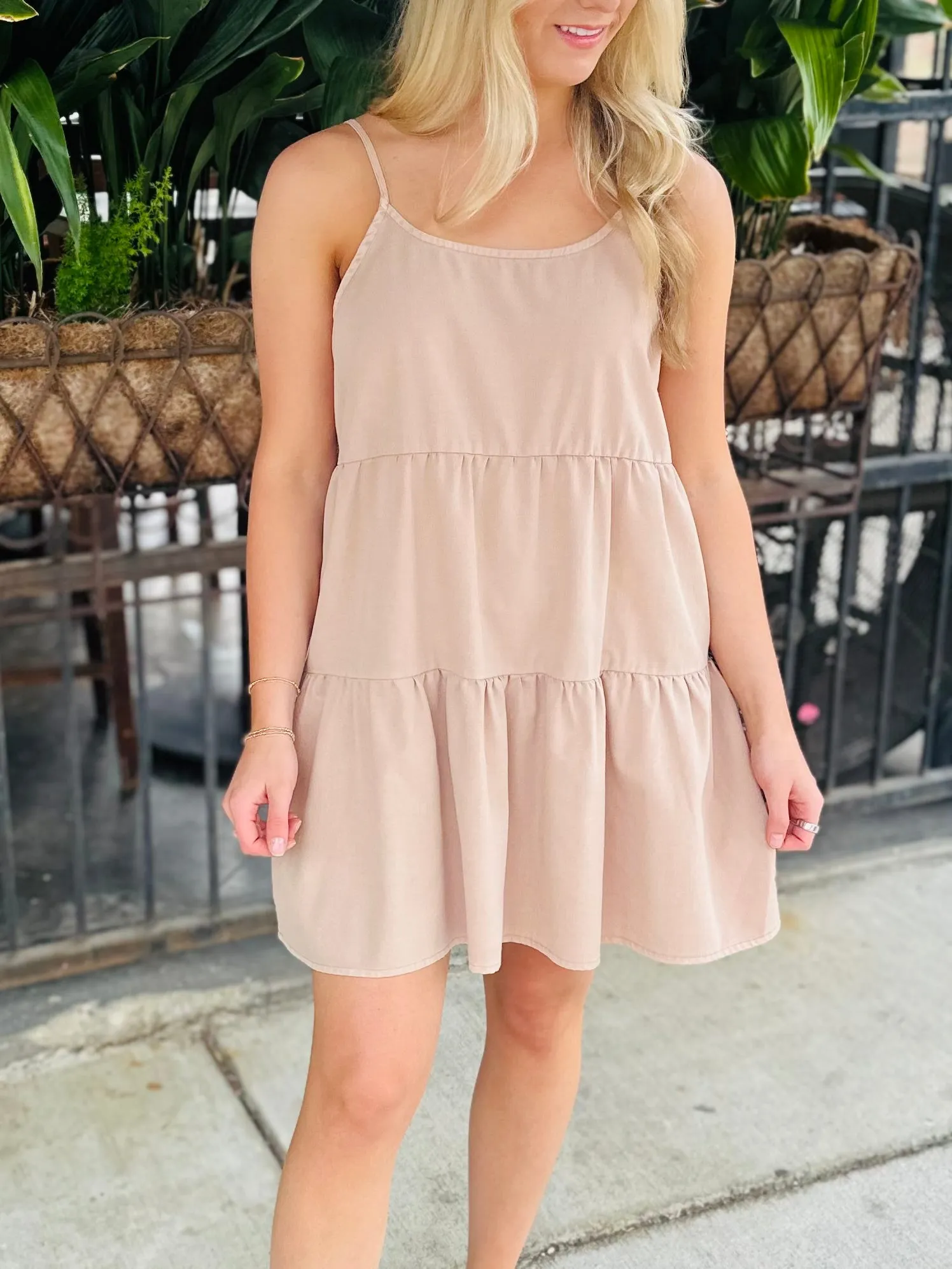 Stafford Summer Mini Dress- Dark Taupe