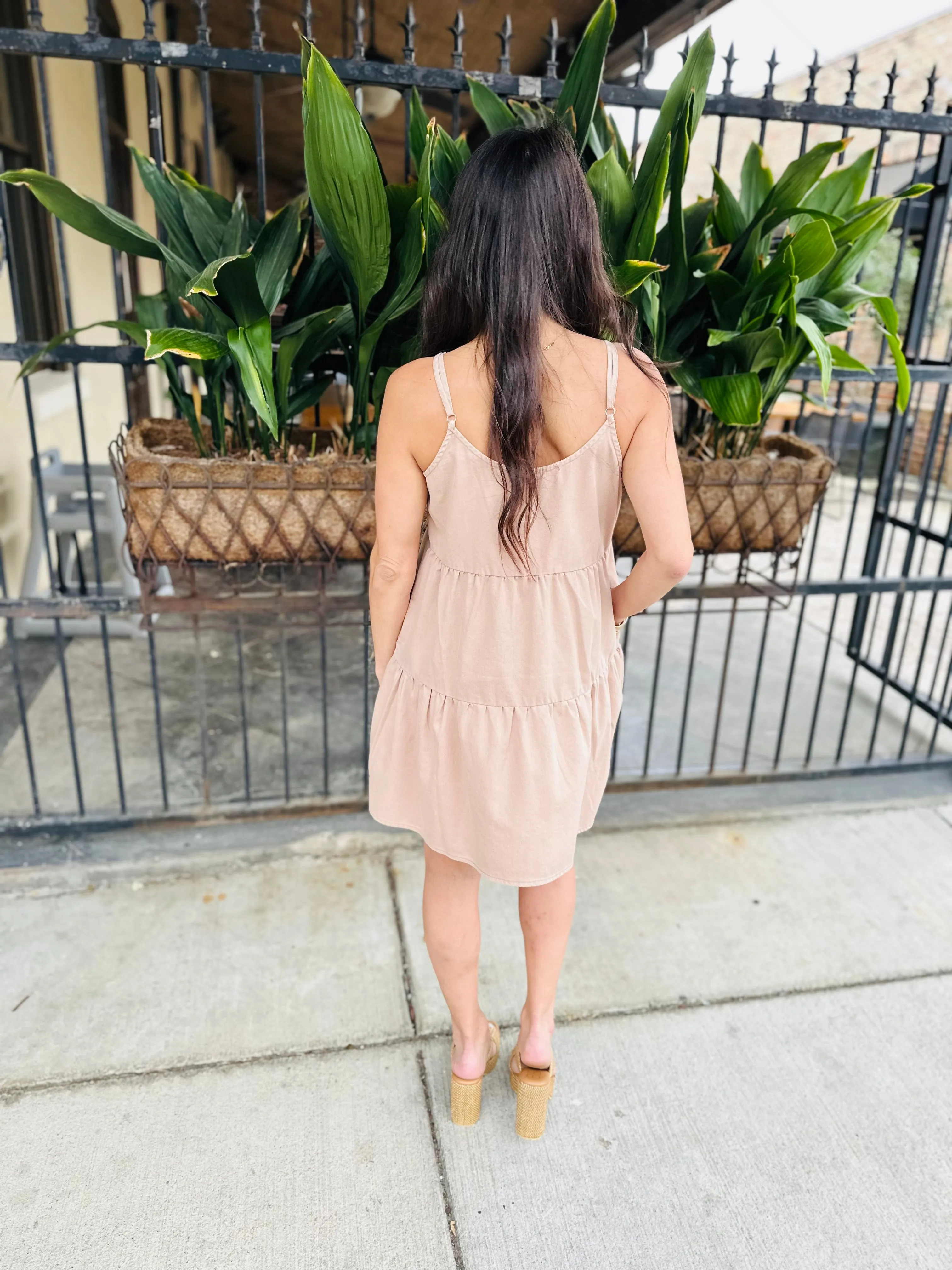 Stafford Summer Mini Dress- Dark Taupe