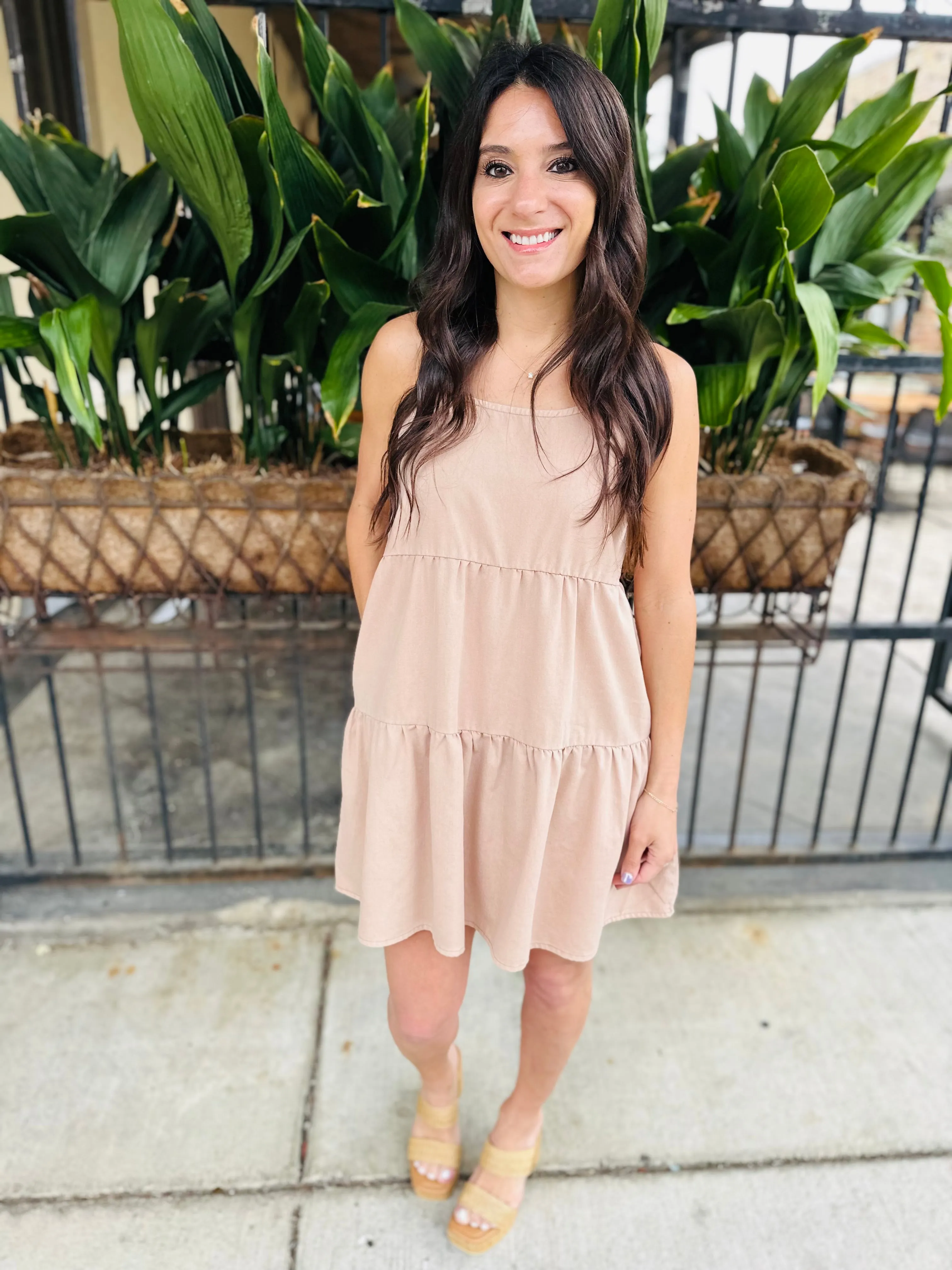 Stafford Summer Mini Dress- Dark Taupe