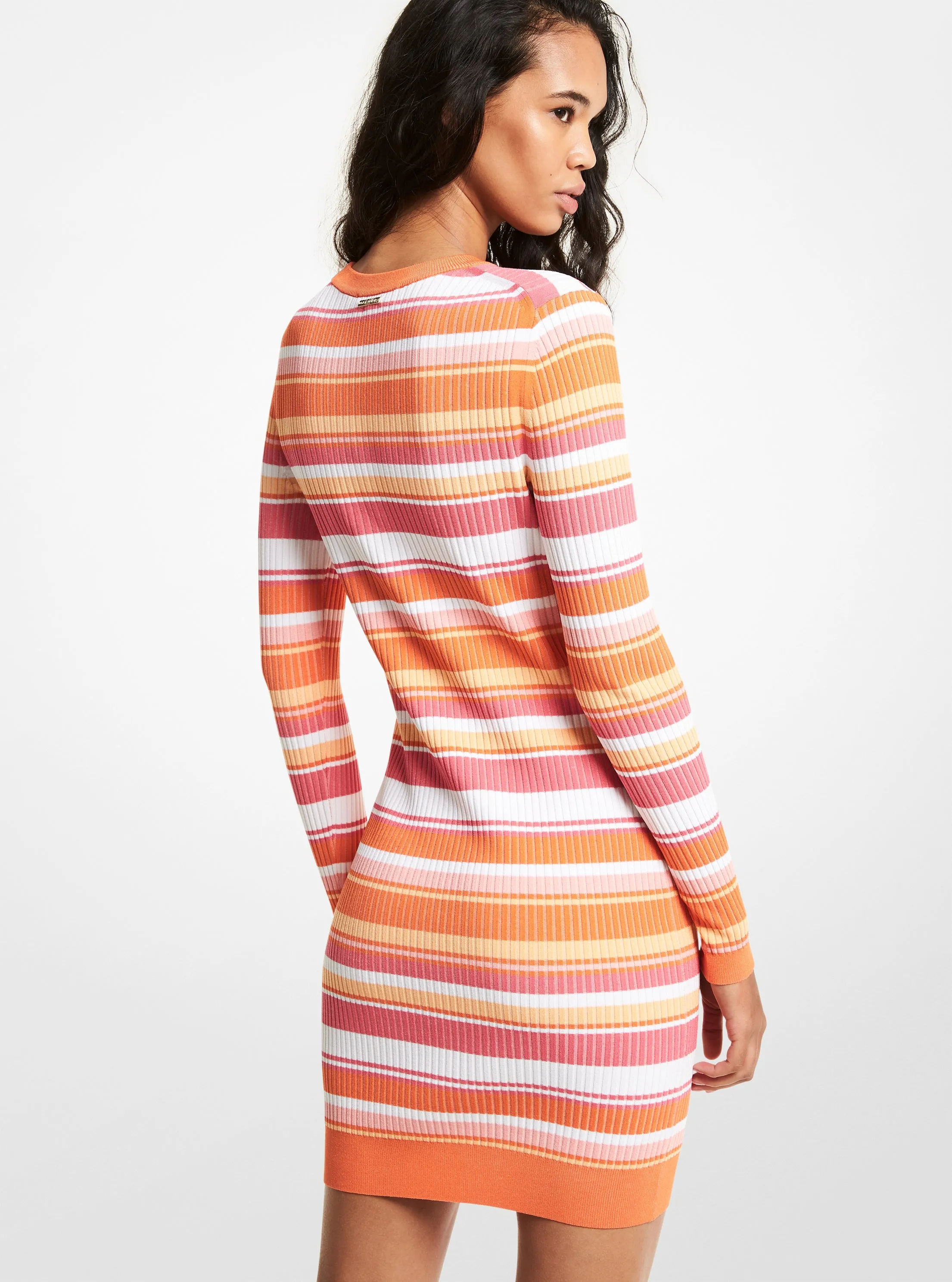 Striped Ribbed Stretch Viscose Dress