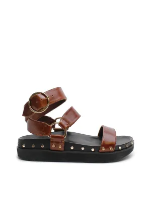 Studded Sandal - Cognac