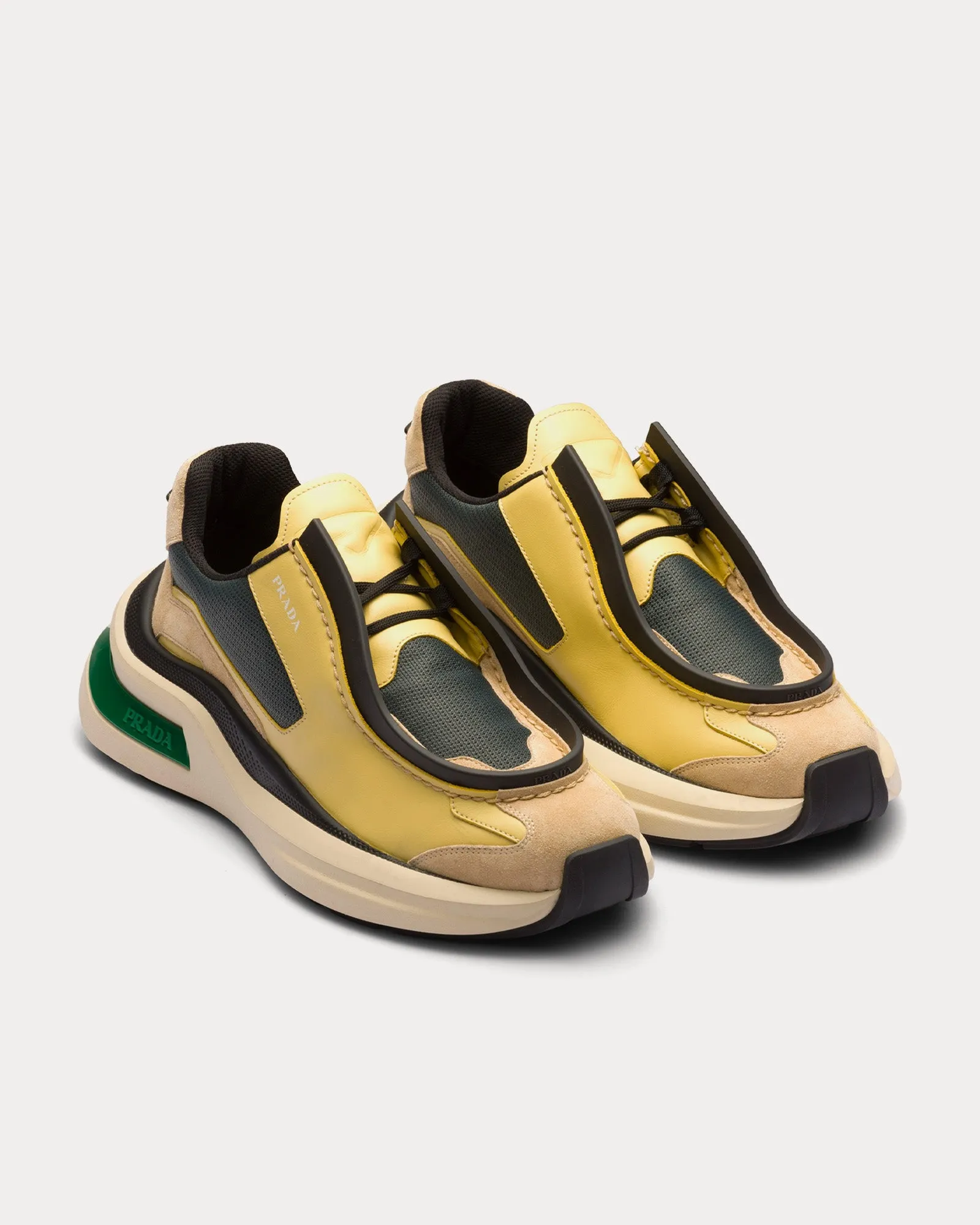 Systeme Brushed Leather with Bike Fabric & Suede Elements Vanilla / Anthracite Low Top Sneakers