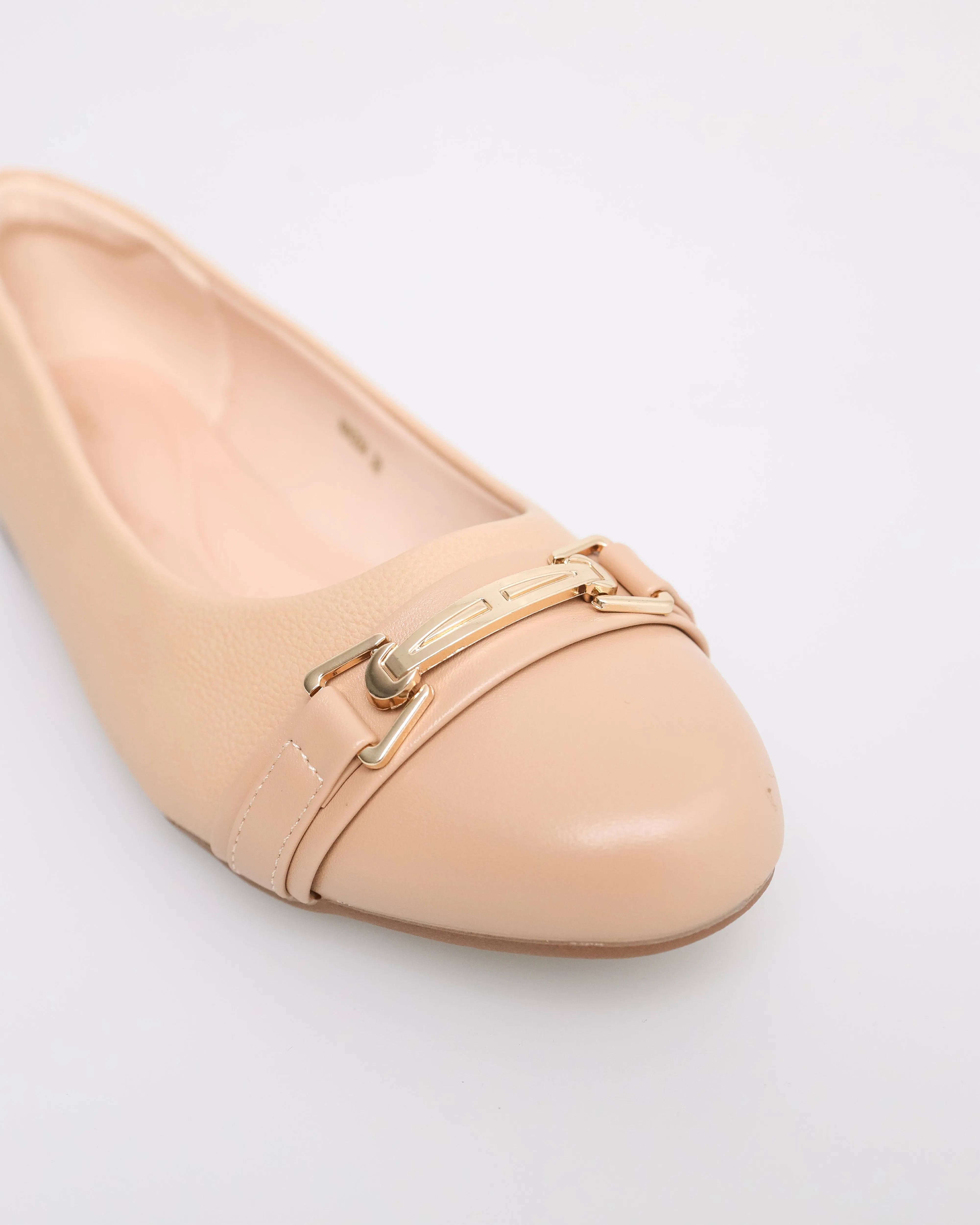 Tomaz NN254 Ladies Golden Buckle Flats