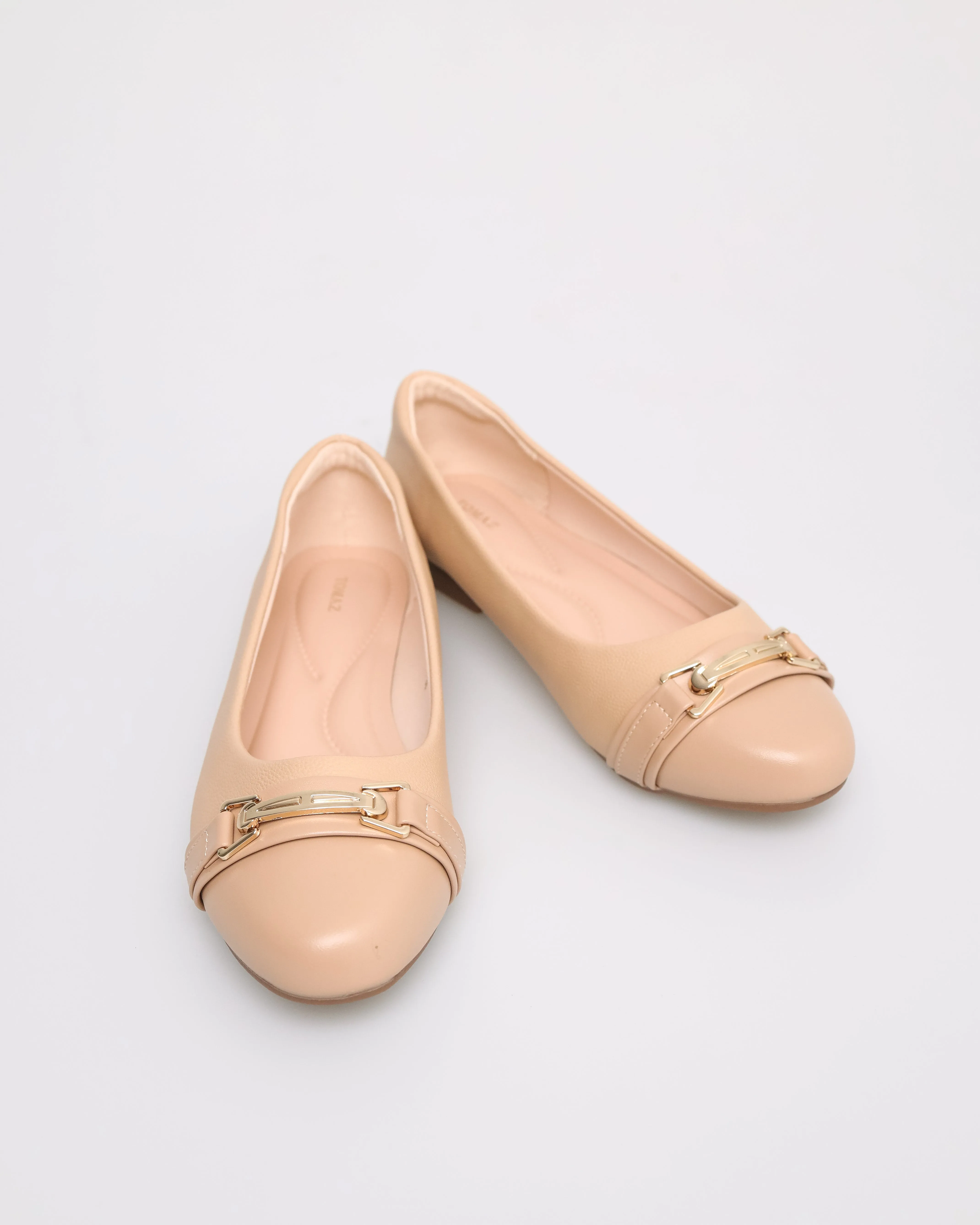 Tomaz NN254 Ladies Golden Buckle Flats